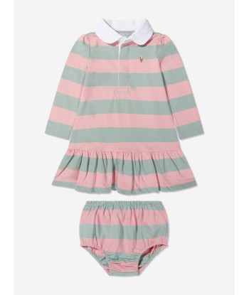 Ralph Lauren Baby Girls Striped Rugby Dress de technologie