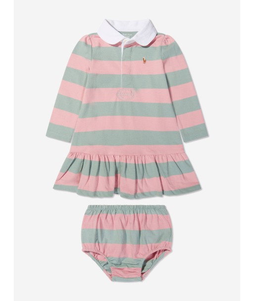 Ralph Lauren Baby Girls Striped Rugby Dress de technologie