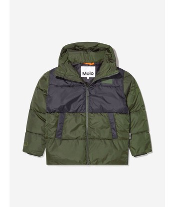 Molo Boys Hooded Puffer Jacket in Green de l' environnement