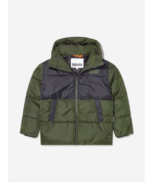 Molo Boys Hooded Puffer Jacket in Green de l' environnement