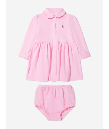 Ralph Lauren Baby Girls Long Sleeve Piqué Dress store