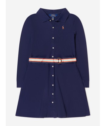 Ralph Lauren Girls Long Sleeve Oxford Shirt Dress français