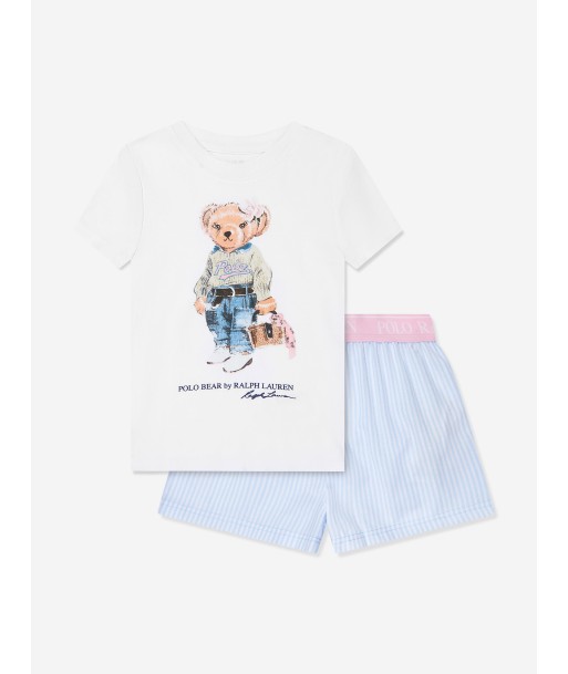 Ralph Lauren Girls T-Shirt And Shorts Pyjama Set in White store