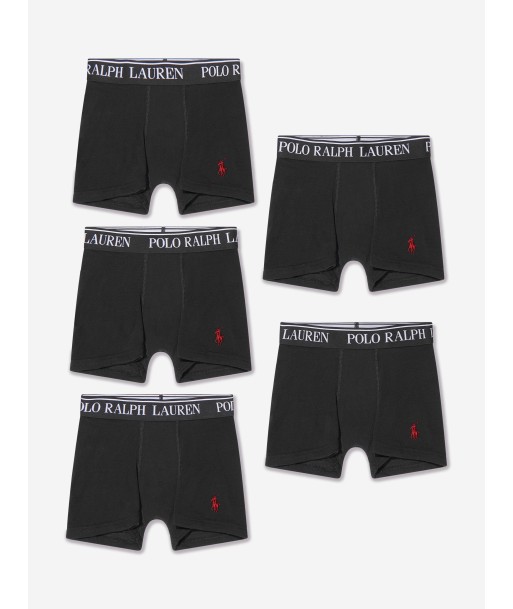 Ralph Lauren Boys 5 Pack Boxer Shorts Set in Black livraison et retour toujours gratuits