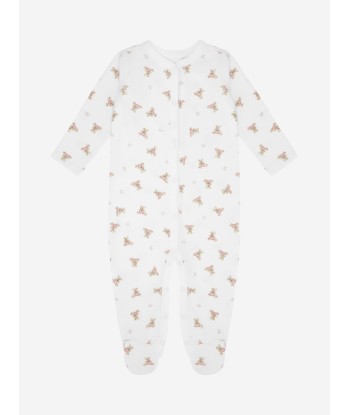 Ralph Lauren Baby Girls Bear Babygrow in White livraison gratuite