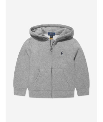 Ralph Lauren Boys Logo Zip Up Top in Grey sur le site 