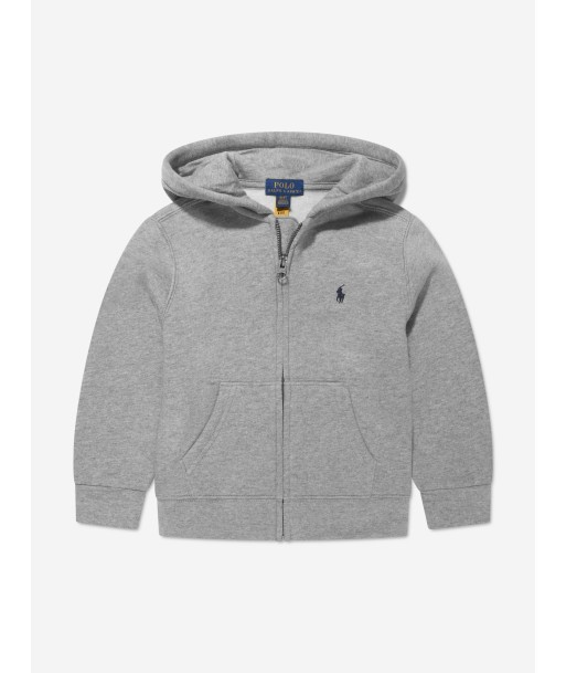 Ralph Lauren Boys Logo Zip Up Top in Grey sur le site 