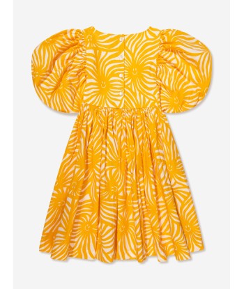 Molo Girls Organic Cotton Calyita Dress In Yellow Livraison rapide