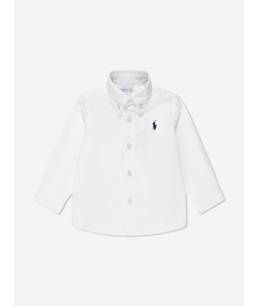 Ralph Lauren Boys Slim Fit Oxford Shirt in White pas cheres