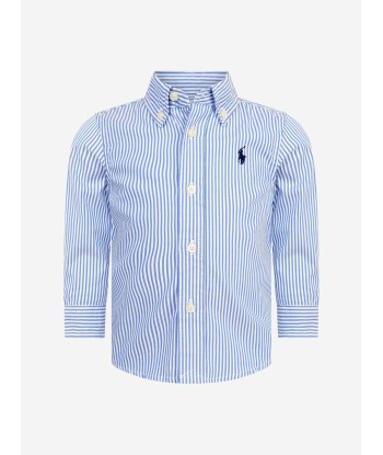 Ralph Lauren Baby Boys Striped Oxford Shirt in Blue destockage