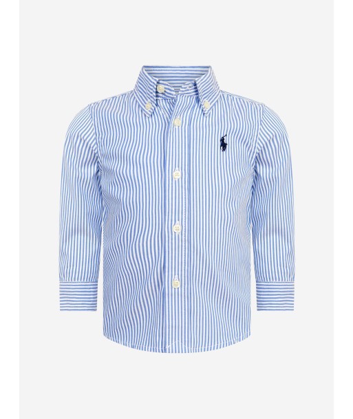 Ralph Lauren Baby Boys Striped Oxford Shirt in Blue destockage