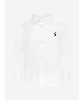 Ralph Lauren Boys Slim Fit Oxford Shirt in White pas cheres