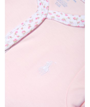 Ralph Lauren Baby Girls Cotton Babygrow in Pink les muscles