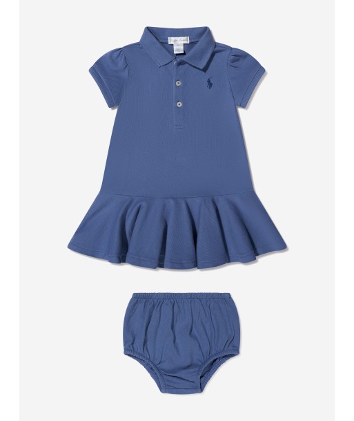 Ralph Lauren Baby Girls Polo Dress in Blue la chaussure