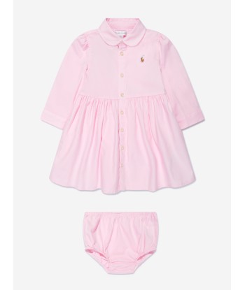 Ralph Lauren Baby Girls Oxford Shirt Dress in Pink Pour