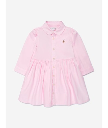 Ralph Lauren Baby Girls Oxford Shirt Dress in Pink Pour