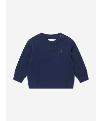 Ralph Lauren Baby Boys Logo Sweatshirt in Navy rembourrage situé sous