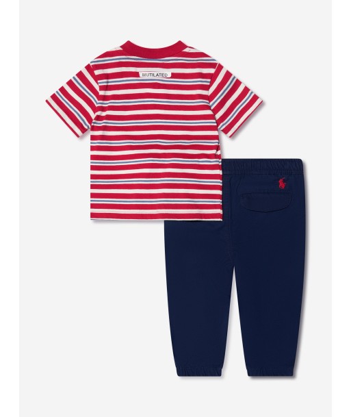 Ralph Lauren Baby Boys T-Shirt And Pants Set in Red Découvrez la collection