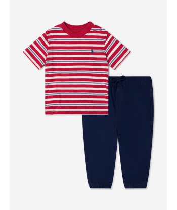 Ralph Lauren Baby Boys T-Shirt And Pants Set in Red Découvrez la collection