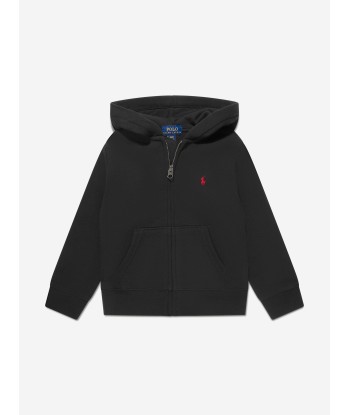 Ralph Lauren Boys Logo Zip Up Hoodie in Black Par le système avancé 