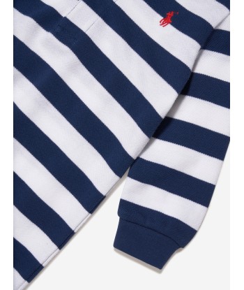 Ralph Lauren Baby Boys Striped Babygrow in Navy Venez acheter