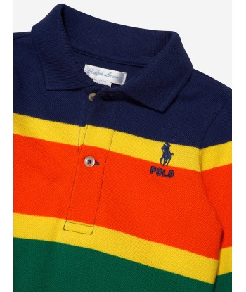 Ralph Lauren Baby Boys Striped Babygrow in Blue en ligne