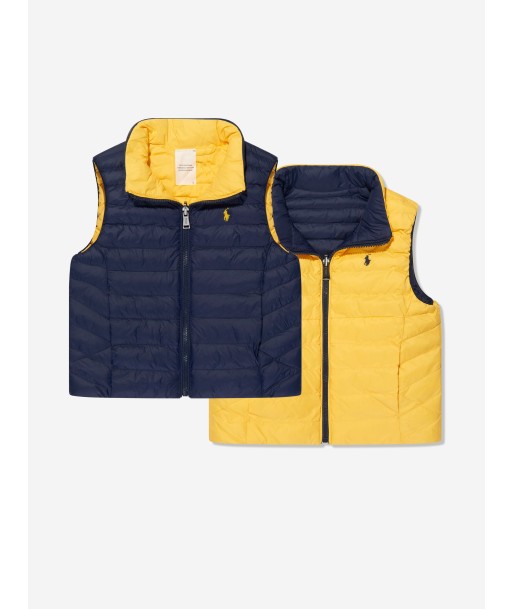 Ralph Lauren Boys Reversible Gilet in Navy pas cher chine