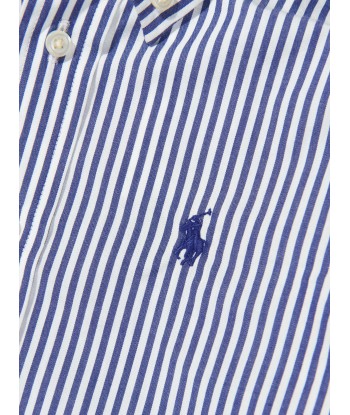 Ralph Lauren Boys Striped Shirt in Navy pas cher