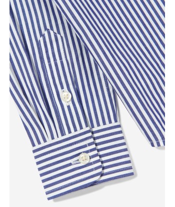 Ralph Lauren Boys Striped Shirt in Navy pas cher