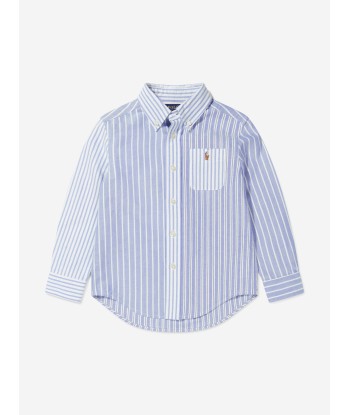 Ralph Lauren Boys Striped Oxford Shirt in Blue prix