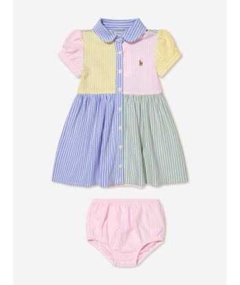 Ralph Lauren Baby Girls Colourblock Dress With Knickers in Multicolour plus qu'un jeu 