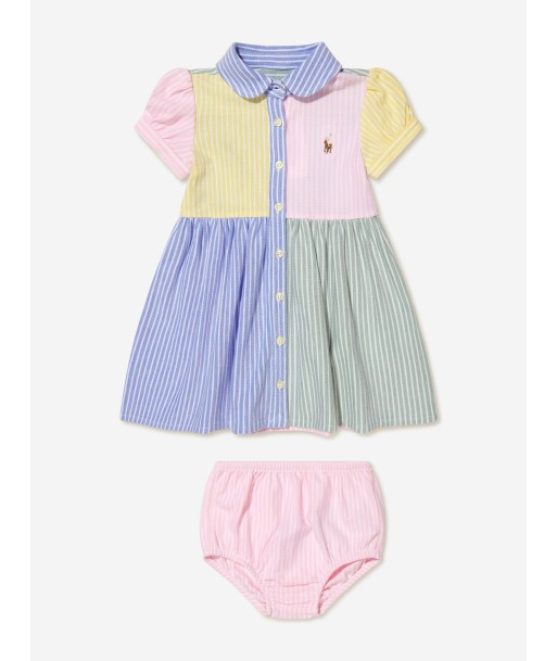 Ralph Lauren Baby Girls Colourblock Dress With Knickers in Multicolour plus qu'un jeu 