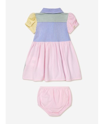 Ralph Lauren Baby Girls Colourblock Dress With Knickers in Multicolour plus qu'un jeu 