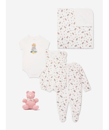 Ralph Lauren Baby Girls 5 Piece Bear Print Gift Set in Ivory pour bénéficier 