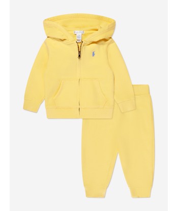 Ralph Lauren Baby Girls Logo Tracksuit in Yellow Paris Déstockage Promo