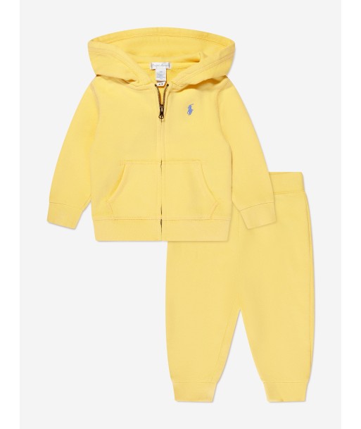 Ralph Lauren Baby Girls Logo Tracksuit in Yellow Paris Déstockage Promo