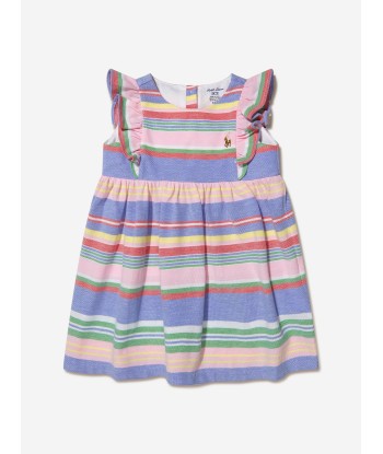 Ralph Lauren Baby Girls Striped Dress With Knickers in Multicolour offre 