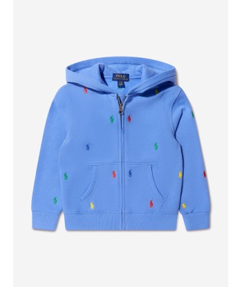 Ralph Lauren Boys Logo Zip Up Hoodie in Blue online