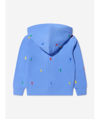 Ralph Lauren Boys Logo Zip Up Hoodie in Blue online