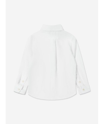 Ralph Lauren Boys Linen Shirt in White commande en ligne