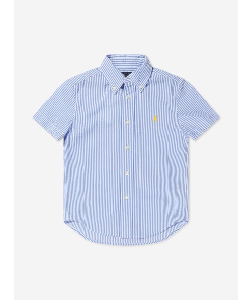 Ralph Lauren Boys Short Sleeve Shirt in Blue la colonne vertébrale