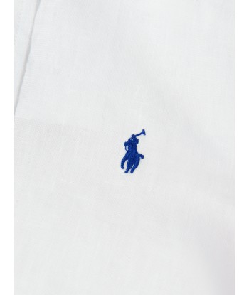 Ralph Lauren Boys Linen Shirt in White commande en ligne