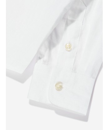 Ralph Lauren Boys Linen Shirt in White commande en ligne