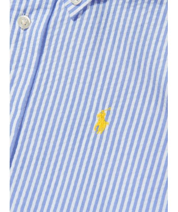 Ralph Lauren Boys Short Sleeve Shirt in Blue la colonne vertébrale