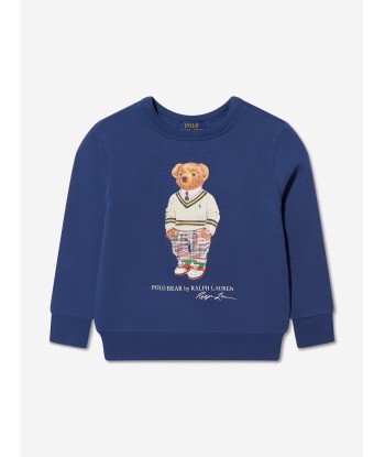 Ralph Lauren Boys Bear Sweatshirt in Navy Fin de série