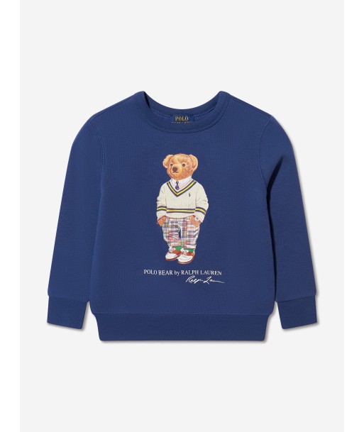 Ralph Lauren Boys Bear Sweatshirt in Navy Fin de série