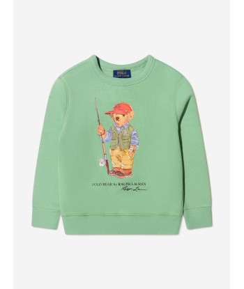 Ralph Lauren Boys Bear Sweatshirt in Green Les magasins à Paris