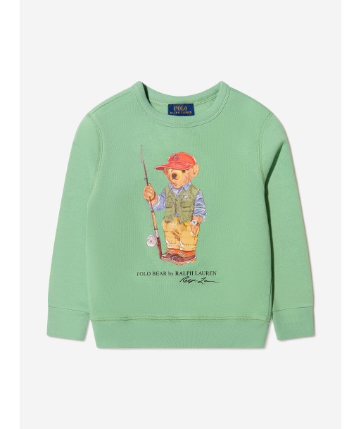 Ralph Lauren Boys Bear Sweatshirt in Green Les magasins à Paris