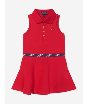 Ralph Lauren Girls Sleeveless Polo Dress in Red Faites des économies