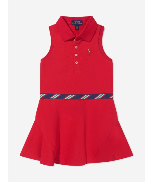 Ralph Lauren Girls Sleeveless Polo Dress in Red Faites des économies